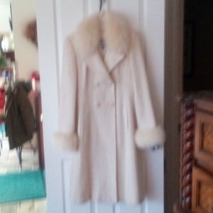 Marvin Richard Cream Knee Length Coat